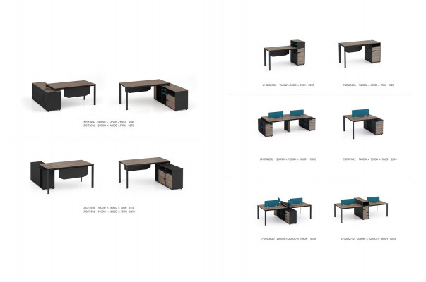 Office furniture equipment setup desk call center 2 workstations