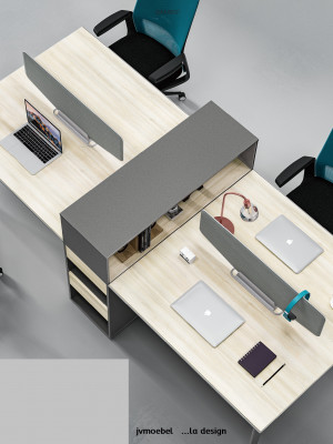 Office furniture setup tables desk 4 workstations call center