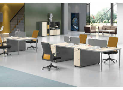 Office furniture setup equipment desk call center 4 workstations