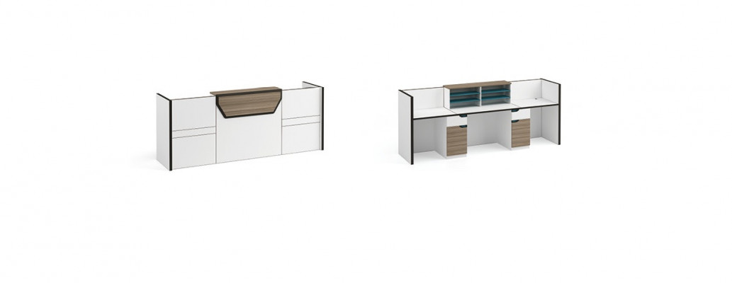 Reception desk counter practice office trade fair reception hotel tables counter new