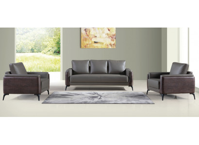 Sofa set 3+1+1 seaters, design sofas, upholstered couches, leather, relax, modern.