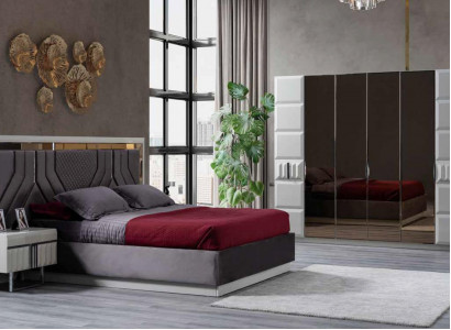Design Bedroom Furniture Wardrobe Set Bed Complete Furnishing 4-piece Set.