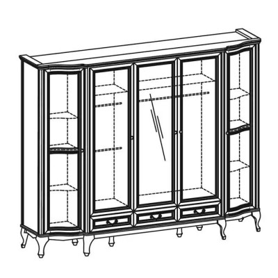 Wardrobe bedroom wooden cabinet Art Deco style baroque cabinets
