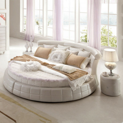 Classic Round Beds - Round Luxury Designer Bed Upholstery Elegant Leather Velvet