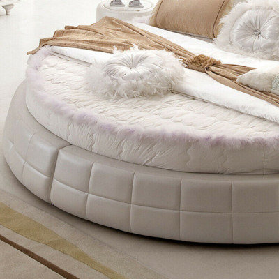 Classic Round Beds - Round Luxury Designer Bed Upholstery Elegant Leather Velvet