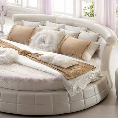 Classic Round Beds - Round Luxury Designer Bed Upholstery Elegant Leather Velvet