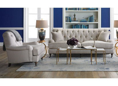 Chesterfield Luxury Sofa Couch Upholstery Seat Fabric Suite 3+1 Seater Sofas