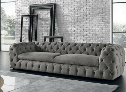 Classic three-seater couch sofa upholstery 3-seater fabric fabric sofa Chesterfield