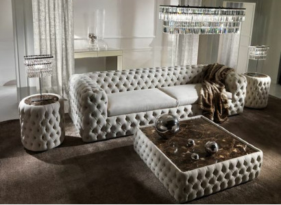 Classic three-seater couch living room upholstered sofa 3-seater leather sofa 240cm new