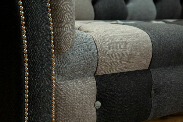 Sofa 3-Seater Couch Design Chesterfield Seating Suite Leather Textile Upholstery New