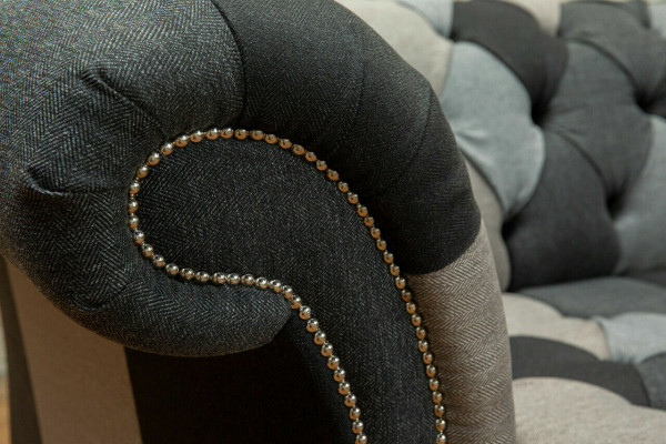 Sofa 3-Seater Couch Design Chesterfield Seating Suite Leather Textile Upholstery New
