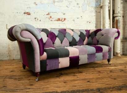 Chesterfield Sofa 3-Seater Upholstered Designer Couches Sofas Set Three-Seater