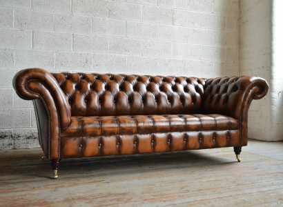 Luxury Designer Sofa Couch Upholstery Three-Seater Leather Couches Sofas 3-Seater New
