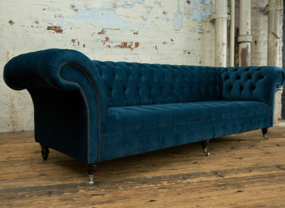 Design Chesterfield Sofa Set 4-Seater Fabric Couch Sofa Upholstered Sofas 265cm