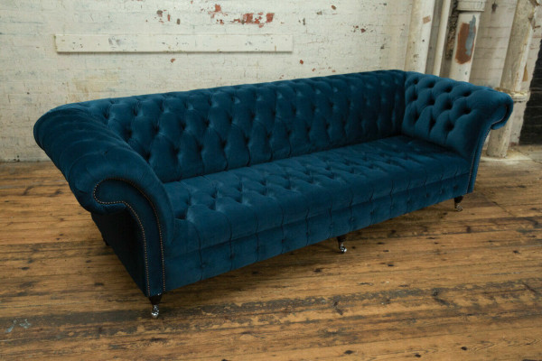 Design Chesterfield Sofa Set 4-Seater Fabric Couch Sofa Upholstered Sofas 265cm