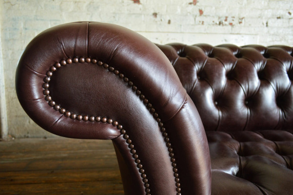 Sofa 4-seater couch design Chesterfield upholstery seat set leather textile new