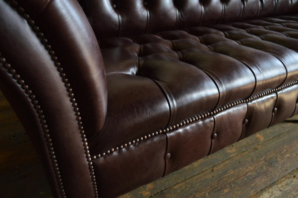 Sofa 4-seater couch design Chesterfield upholstery seat set leather textile new