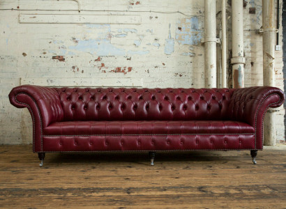 Chesterfield Design Sofa 4-Seater Couch Upholstery Luxury Classic Textile Sofas
