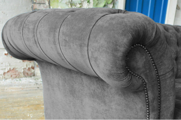 Three-seater Chesterfield grey couch upholstered sofas modern couches