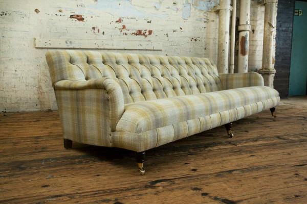 Chesterfield Upholstered Sofas Design Fabric Sofa 4-Seater Sofa Luxury Design Couch
