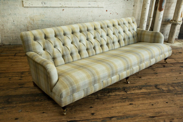 Chesterfield Upholstered Sofas Design Fabric Sofa 4-Seater Sofa Luxury Design Couch
