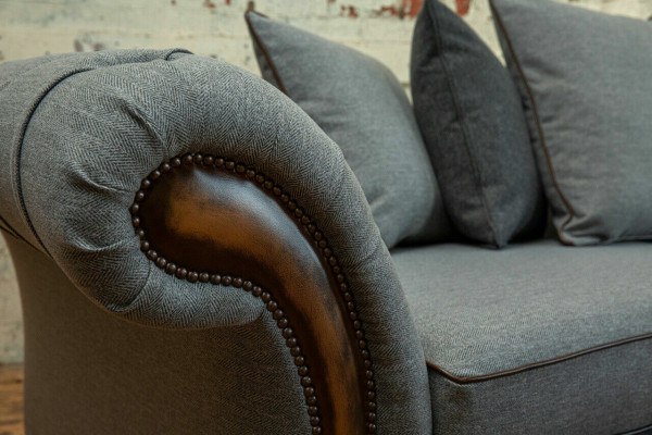 Classic Chesterfield Design Sofa 4-Seater Couch Upholstery Luxury Textile Sofas