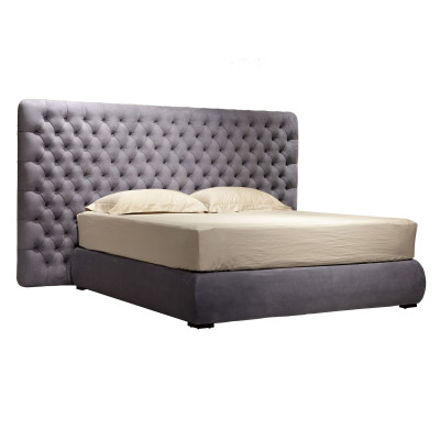 Bed Cushion Design Luxury Double Hotel Beds Room Chesterfield Gray Velvet New