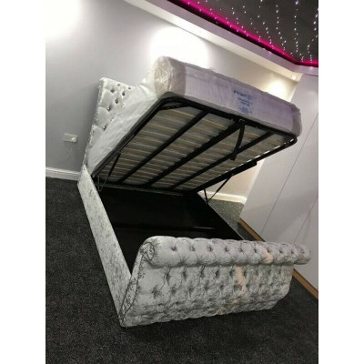 Velvet Chesterfield Design Bed Classic Bed Frame Upholstered Beds New