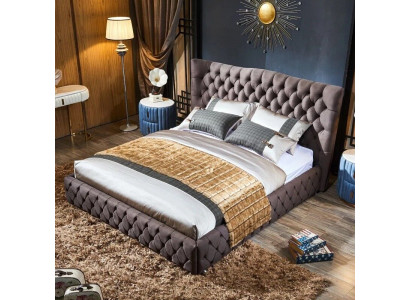 Chesterfield Big Bed Large Headboard Wing Beds Upholstered Double Bed