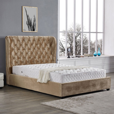 Beige Chesterfield Upholstered Bed Luxury Bedroom Design Beds