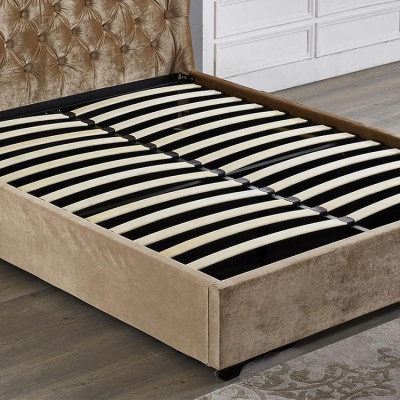 Beige Chesterfield Upholstered Bed Luxury Bedroom Design Beds