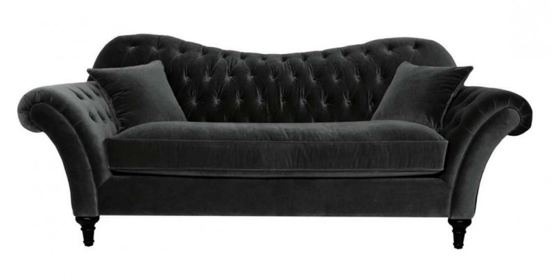 Couches Upholstery Sofa Sofas Chesterfield Black Three-seater Fabric Living Room New