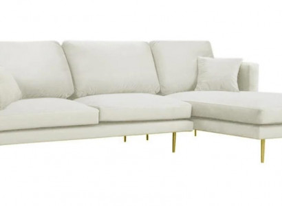 Elegance in white for your exclusive designer sofa in luxurious L-shaped style