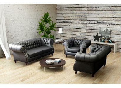 Chestefield Sofa Set Leather Sofa Sofa Upholstery Set Couch 3+2+1 New