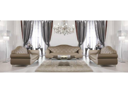 Beige Chesterfield Sofa Set Upholstered 3+1+1 Suite
