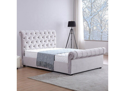 Classic velvet textile double bed hotel beds upholstered bedroom 180x200 cm