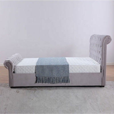 Classic velvet textile double bed hotel beds upholstered bedroom 180x200 cm