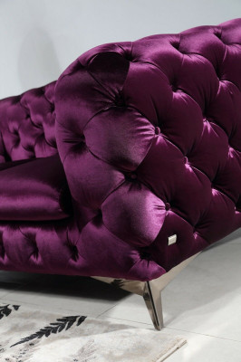Sofa Chesterfield Upholstered Couch XXL Big Suite Textile 2+1+1 Designer