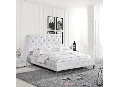 Chesterfield Designer Bed Bedroom Leather Textile Upholstery 140/160/180/200 cm