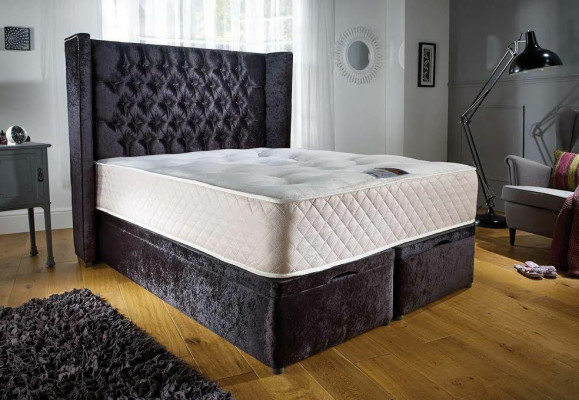 Chesterfield Designer Bed Bedroom Textile Leather Upholstery Velvet 160x200 New
