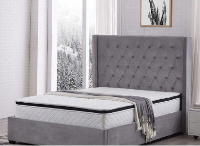 Chesterfield bed upholstered bed luxury bedroom design beds textile leather new