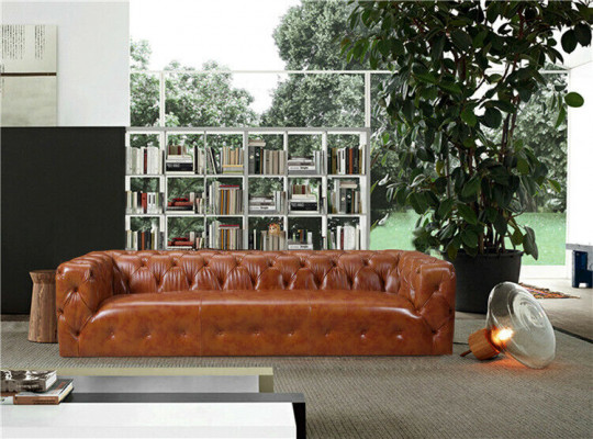 Leatherette Sofa Couch Big - Luxury Sofa Living Room Seating Upholstery Four-seater