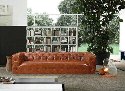 Leatherette Sofa Couch Big - Luxury Sofa Living Room Seating Upholstery Four-seater