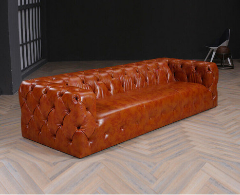 Leatherette Sofa Couch Big - Luxury Sofa Living Room Seating Upholstery Four-seater