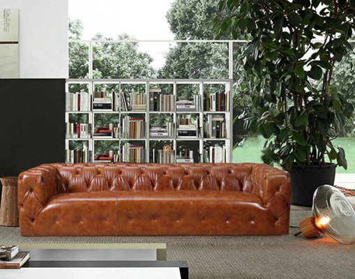 Leatherette Sofa Couch Big - Luxury Sofa Living Room Seating Upholstery Four-seater