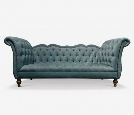 English luxury sofa Chesterfield colorful textile couch turquoise blue green couches