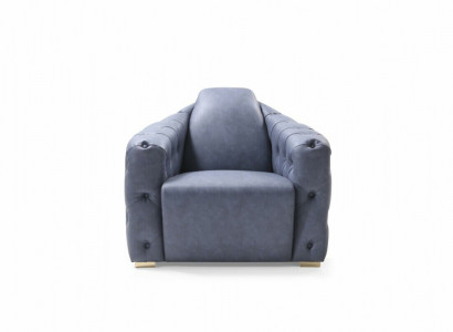 Italian design sofa 2x single-seater couch set 1+1 seat cushion set Chesterfield new
