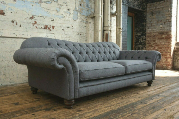 Sofa 4-seater couch design Chesterfield seating suite leather textile upholstery new