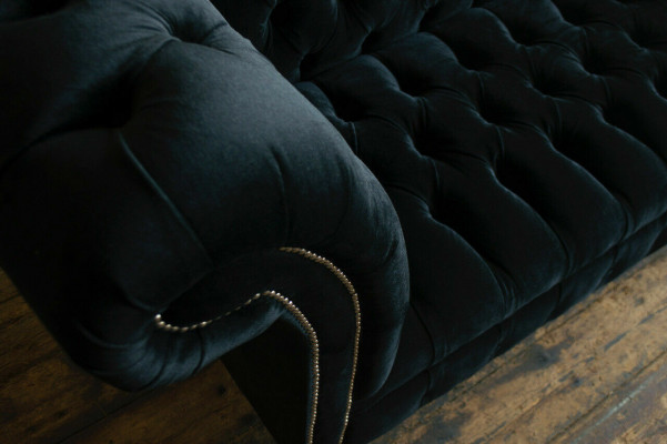 Chesterfield three-seater couch upholstery design sofa 3-seater sofas room black