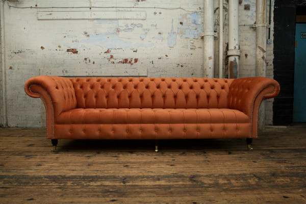 Sofa Upholstery Chesterfield Textile Sofas Design Luxury Leather Sofas 4-Seater 265cm